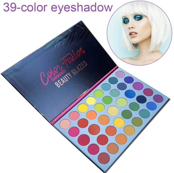 Beauty Glazed 39 Colors Eyeshadow Powder Palette Glitter Shiny Golden Eyeshadow Highly Pigmented Shimmer & Matte Metallic Waterproof Smooth Powder Natural Brilliant Eye Makeup Palettes - Image 4