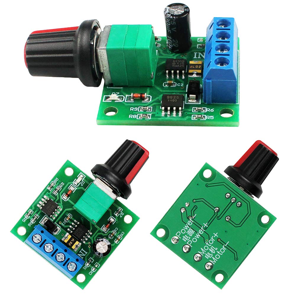 WayinTop 2pcs PWM Low Voltage DC 1.8V 3V 5V 6V 12V 2A Motor Speed Controller 1803BK Adjustable Driver Switch with Speed Control Knob - Image 4