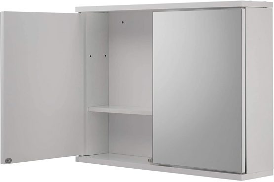 Croydex Simplicity Self-Assembly 2 Door Mirror Cabinet (FSC MDF), White - Image 4