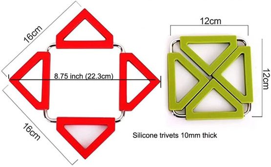 TENTA KITCHEN Heavy Duty Foldable Silicone Trivets/expandable/collapsible… (Square) - Image 2
