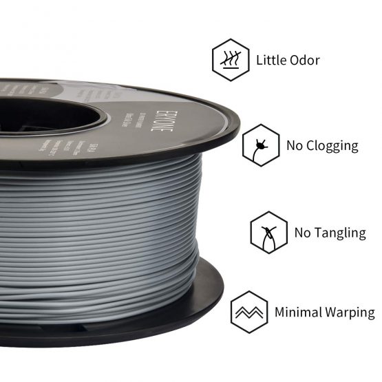 ERYONE Ultra Silk PLA Filament for 3D Printer, 1.75mm, Tolerance: ±0.03mm, 1kg (2.2LBS)/Spool, Silver - Image 2