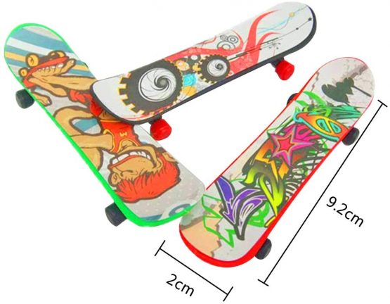 INTVN Mini Skateboard Toy, Finger Skateboards,Fingerboard Skate Park Boy Kid Children Gift (Random Color) 12pcs - Image 2