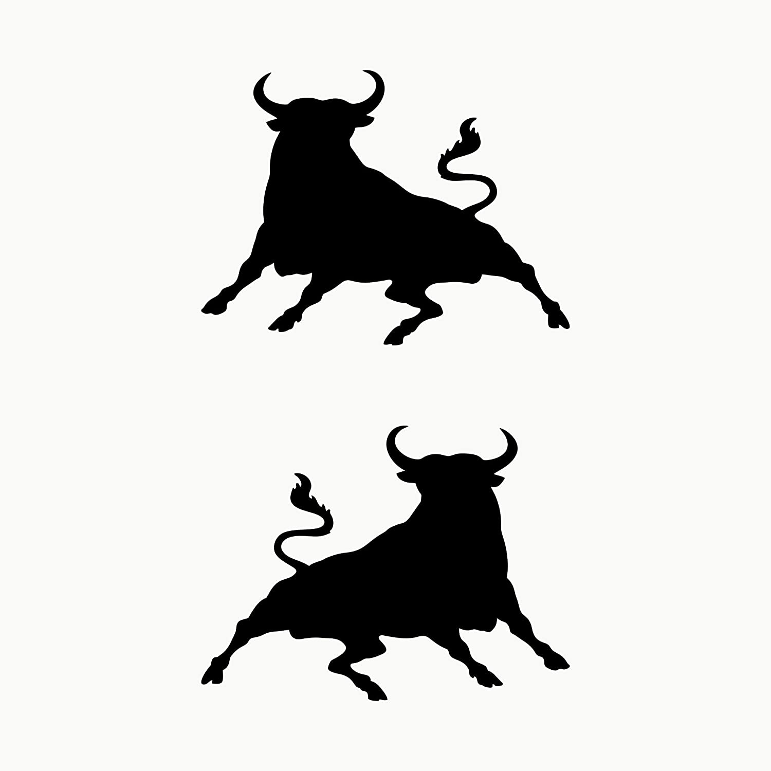 Autodomy Spanish Bull Jumping Bull Stickers Pack 2 Units for Car or Motorcycle 10x7 cm, Black, large
