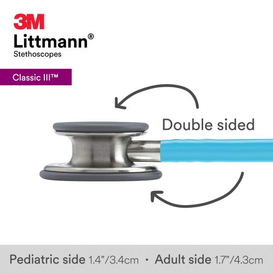 3M Littmann Classic III Monitoring Stethoscope, Turquoise Tube 27, inch, 5835 - Image 4