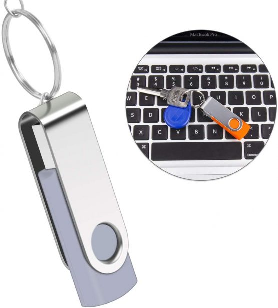 4GB Memory Stick 5 Pack,SRVR Flash Drive USB 2.0 Swivel Thumb Drives Data Storage Jump Drive Zip Drive Memory Sticks External Devices with Led Indicator(Mixed Color With Lanyard) - Image 2