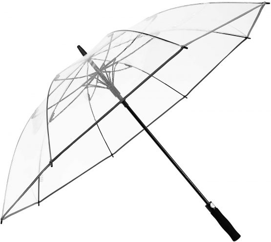 G4Free 62 inch Clear Golf Umbrella Transparent Large Stick Long Umbrella Auto Open Oversized Rain Umbrella Windproof Waterproof with Sleeve for Women Men