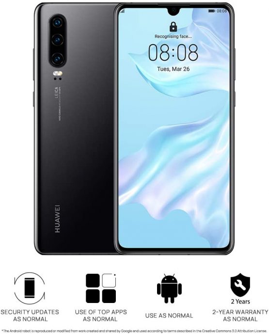 HUAWEI P30 128 GB 6.1 Inch OLED Display Smartphone with Leica Triple Camera, 6GB RAM, EMUI 9.1.0 Sim-Free Android Mobile Phone, Single SIM, Black, UK Version - Image 2