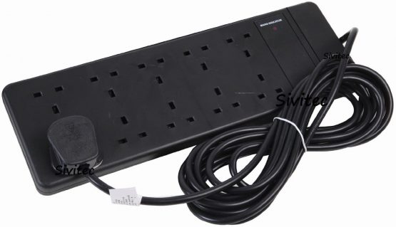 pro elec 2 m 10 Gang Extension Lead with Integral Neon Indicator - Black