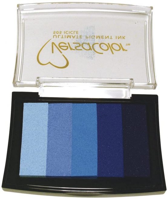 RAYHER “Versacolor” Ink Pad for Stamping, Blue Shades