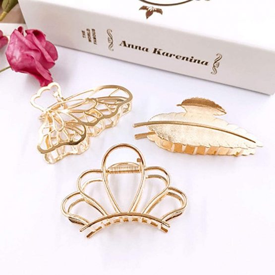 6 Pieces Metal Hair Claw Clips, Hollow Jaw Barrettes Non-slip Hair Jaw Clamp Clips,Hair Barrette for Fixing Hair, for Women Girls Clip Hair Accessories Gift - Image 2
