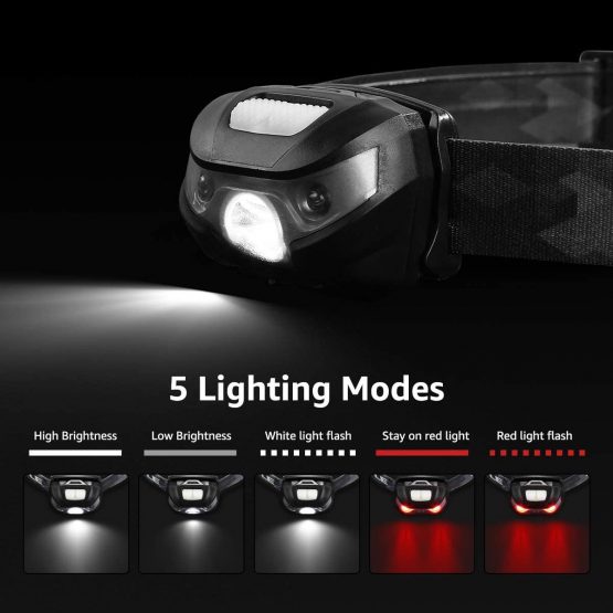 LE Head Torch Rechargeable, [2 Pack] 1000L Super Bright LED Headlamp Waterproof with Red Warning Lights 5 Lighting Modes 30 Hours Runtime Lightweight Headlight Flashlight for Cycling Running Camping - Image 3