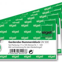 Sigel GN500 Wardrobe Number Blocks with Punched Holes 500 Bons Numbered 1-500 10.5 x 5 cm Single Yellow, Blue - Colour Choice not Possible.