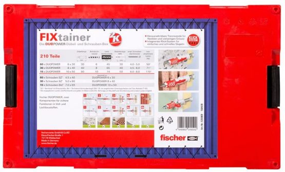 fischer 535969 DUOPOWER Wallplug, Red/Gray, Set of 210 Pieces - Image 3