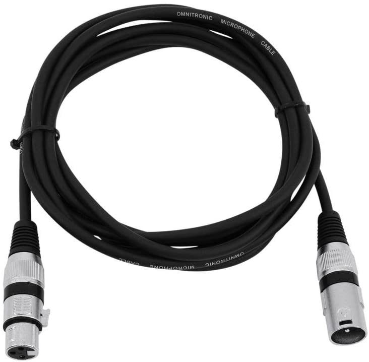 XLR Male to XLR Female PA Cable - 3 meter, Schwarz, 6 mm - Image 2