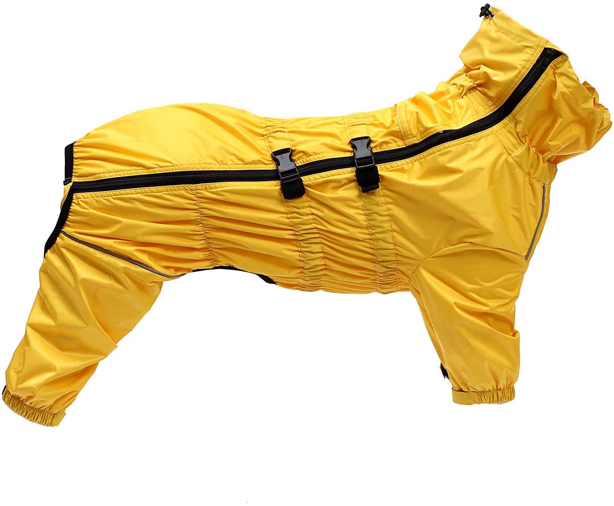Geyecete1/2 Leg Trouser Suit,Dog Raincoat with high Waterproof for Dogs Reflective Four-Leg rain Gear Jumpsuit for Puppies Small Medium pet-Yellow-S