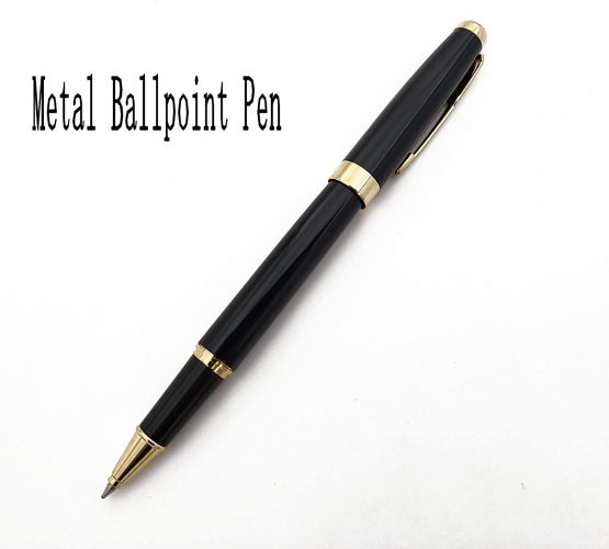 Accod Metal Signature Pen Writing Smooth Black Ink Ballpoint Pen Business Gift Pen with Two 0.5mm Refills Gift Box for Women or Man-Black - Image 4