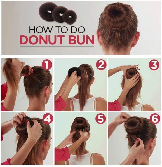 Hair Donut Bun Maker,MORGLES Hair Bun Maker 7pcs Blonde Hair Ring Style with 5pcs Hair Elastic Bands, 20pcs Hair Pins for Chignon Hair Styles Ballet Dancers Kids Girls - Image 3
