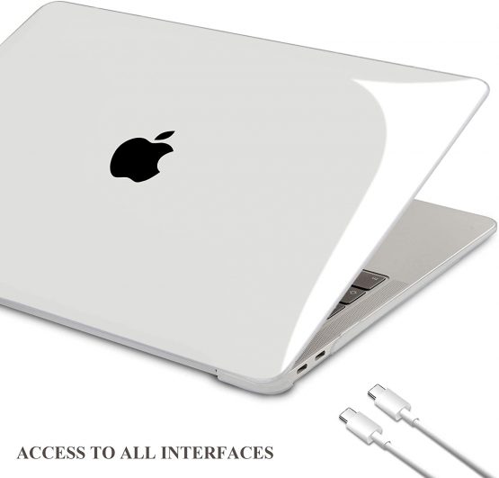 iNeseon Case Cover Compatible with 2020 2019 2018 MacBook Air 13 A2337(M1)/ A2179/ A1932, Hard Shell Case and EU Keyboard Cover for MacBook Air 13-inch with Touch ID, Crystal Transparent - Image 3