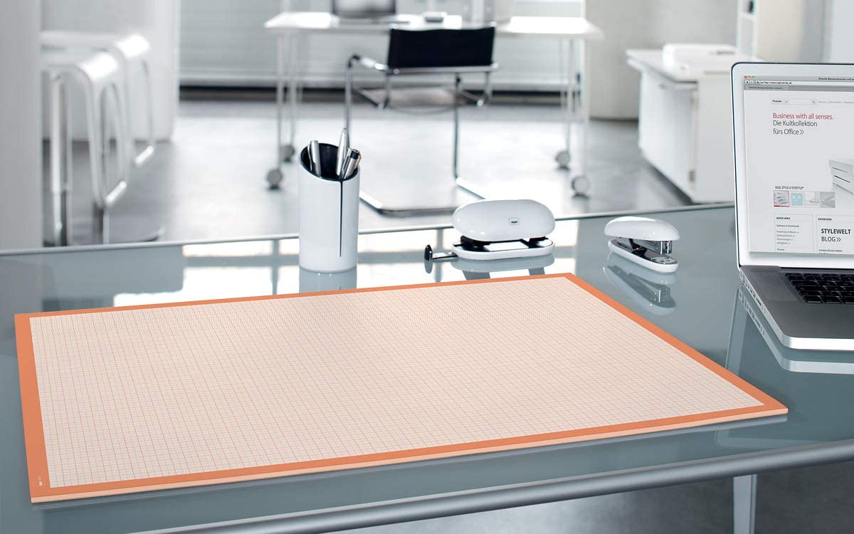 sigel HO270 Paper Desk Pad, Millimeter Squared, A2 (59.5 x 41 cm), 80 GSM, Orange, 30 Sheets - Image 3