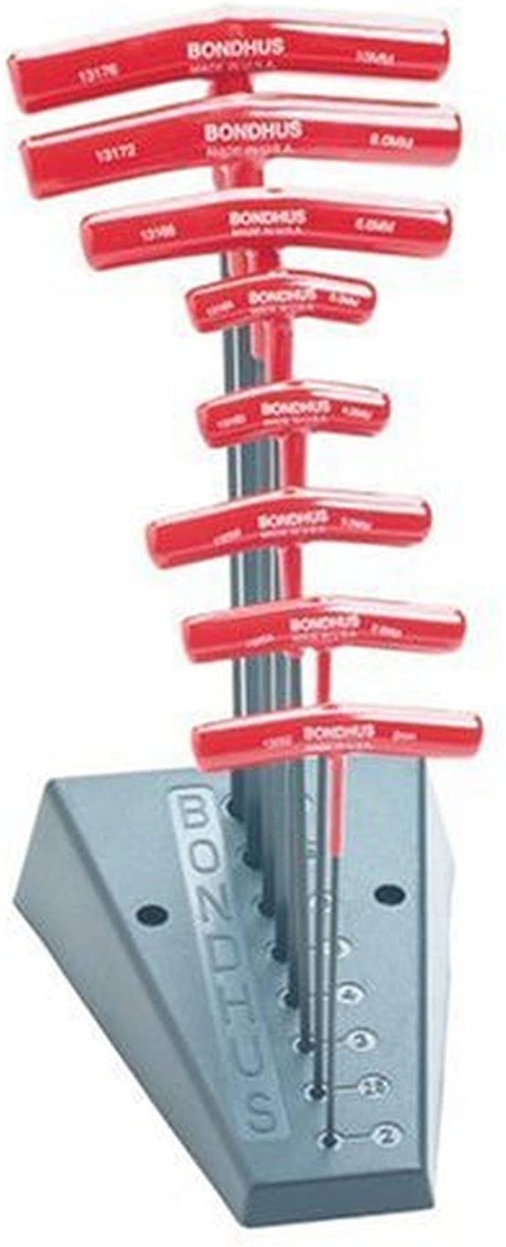 Bondhus 13189 BTX80MMS T-Handle Balldriver Set + Stand 2mm-10mm, Red, Small - Image 2