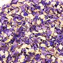 NATURAL DRIED FLOWER PETAL WEDDING CONFETTI - BIODEGRADABLE- 1 LITRE/10-12 HANDFULS (Cadbury Purple, Blue & Ivory)