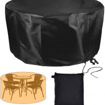 Hydrogarden Round Garden Table Cover, Circular Patio Furniture Cover,420D Heavy Duty Oxford Waterproof Breathable Oxford Fabric Garden Furniture Cover,128 x 71cm(Black)
