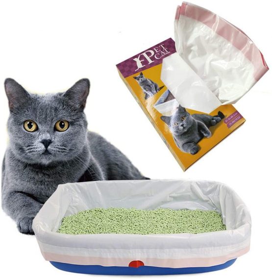BYYX 10 Pack Cat Litter Bags Drawstring Cat Litter Liners Pet Garbage