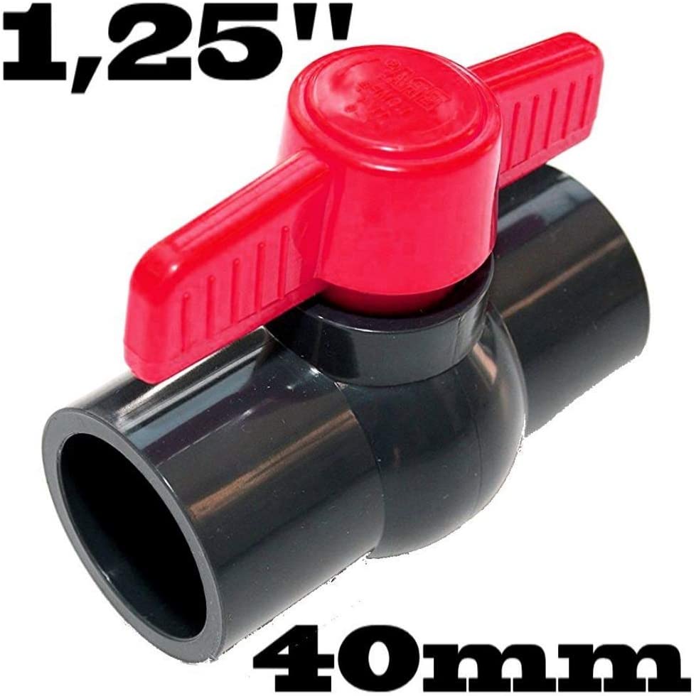 Gluing Ball Valve PVC-U Ball Valve Shut-off Valve with 2 X Glue Socket for 40 mm Pipes - Image 2