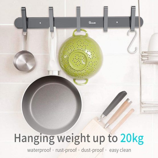 Anjuer Wall Mounted 5 Hooks Organizer Rack, Metal Coat Hanger for Hanging Towels, Keys, Jackets - Image 3