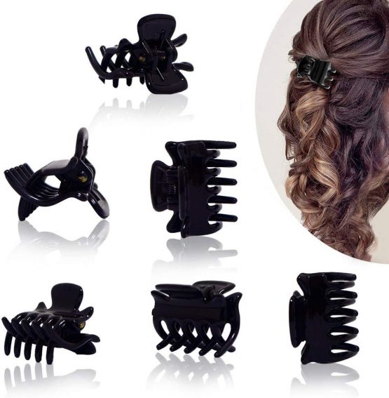 12 PCS Small Hair Clips Women Brown 1.2 Inches Medium Size Hair Claws Clip Hair Styling Butterfly Hair Clamp