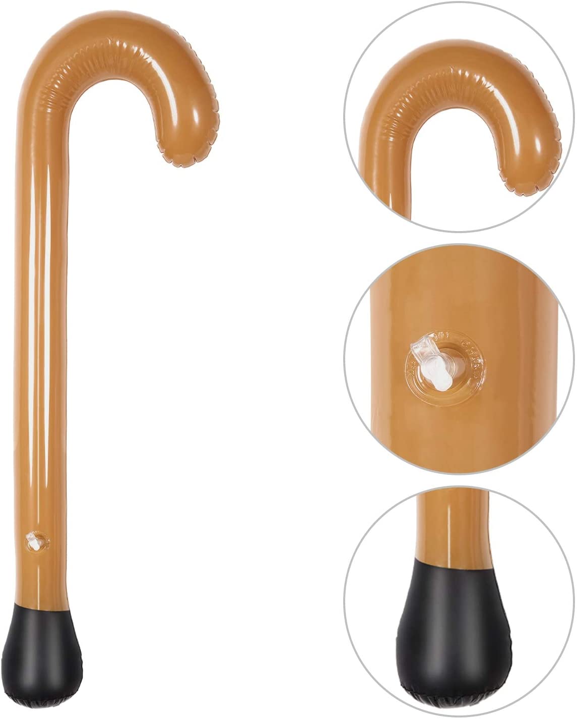 2 Packs Inflatable Walking Sticks Blow Up Walking Sticks PVC Walking Sticks Fake Walking Sticks