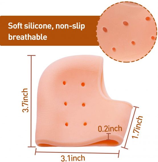 Heel Support for Plantar Fasciitis, Sumiwish 6 PCS Thick Heel Sleeves, Silicone Heel Protector Pads, Heel Cushion for Bone Spur and Heel Spur Pain Relief, Cracked Heels - Image 2