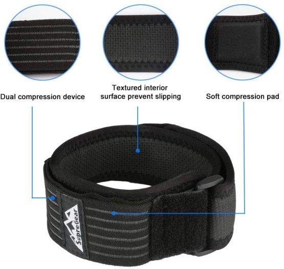 SupreGear IT Band Strap for Knee, Adjustable Comfortable Iliotibial Band Wrap Breathable ITB Strap with Extra Compression for Iliotibial Band Syndrome, Black - Image 3