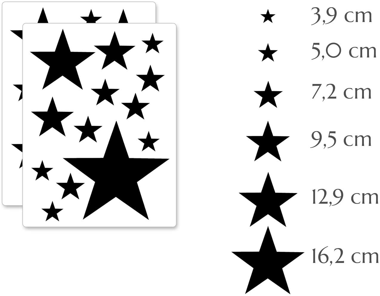 PREMYO Set of 32 Star Wall Stickers Kids - Nursery Decor Easy to Apply - Decals for Bedrooms for Girls Boys Black - Image 2