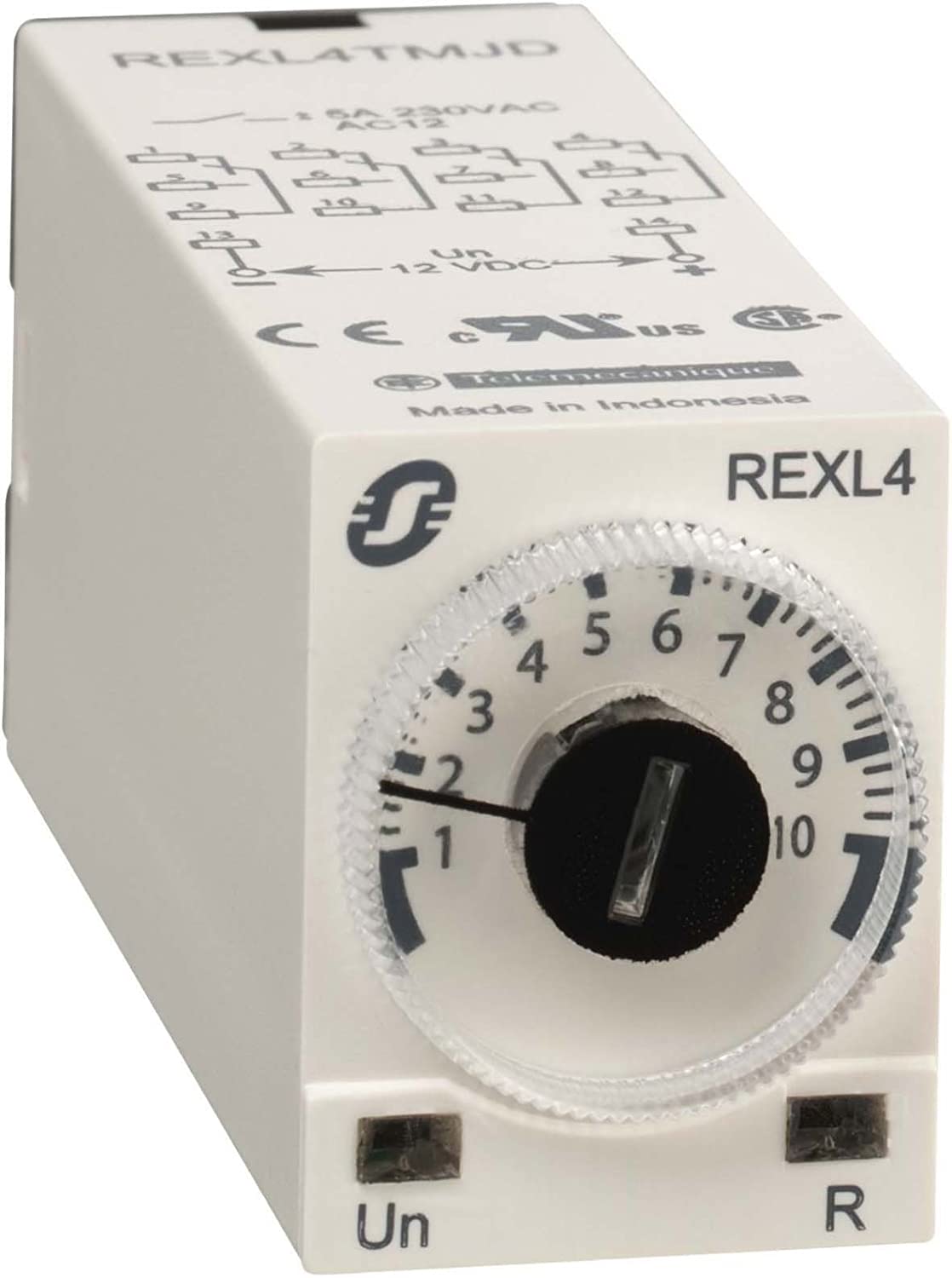 Schneider Electric Zelio Time - Modular Timing Relay, On-Delay, 5 A, 4CO, 0.1s…100h, 230 V AC, REXL4TMP7