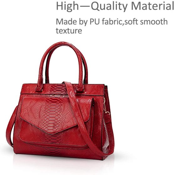 NICOLE & DORIS Women Handbags Fashion Top Handles Bags Crocodile Handbag Ladies Shoulder Bags Medium PU Leather - Image 3