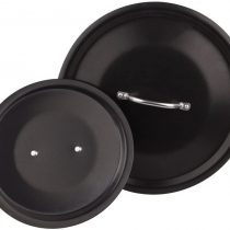 Pentole Agnelli Aluminium Black 3 Mm. B - Crystal Lid With Steel Bridge, Diameter 16 Cm.