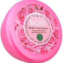 Body Cream Butter, Skin Rejuvenating Moisturiser with Natural Rose Oil and Rose Water; Natural Cocoa, Macadamia and Shea Butter, Vitamin E, Tattoo Care Cream, No Paraben, No Petrolatum, 250ml