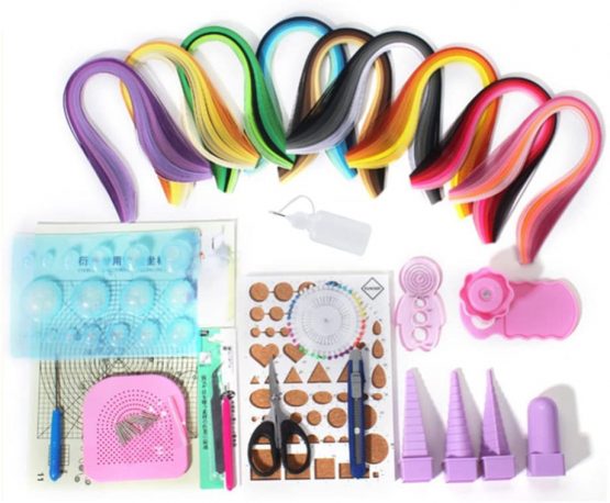 Beginners Handcraft Paper Strips Quilling Tools Kit, 18 Kinds Tools and 900 Strips Paper All-in-one