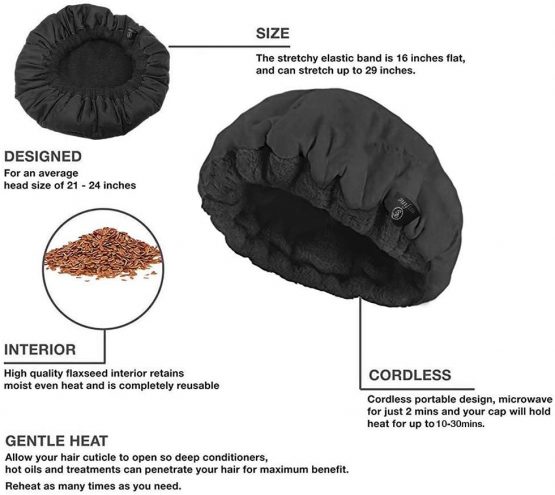 MQUPIN Deep Conditioning Heat Cap, Microwavable Thermal Cap For Hair Care with 10 Pcs Disposable Shower Caps - Image 2