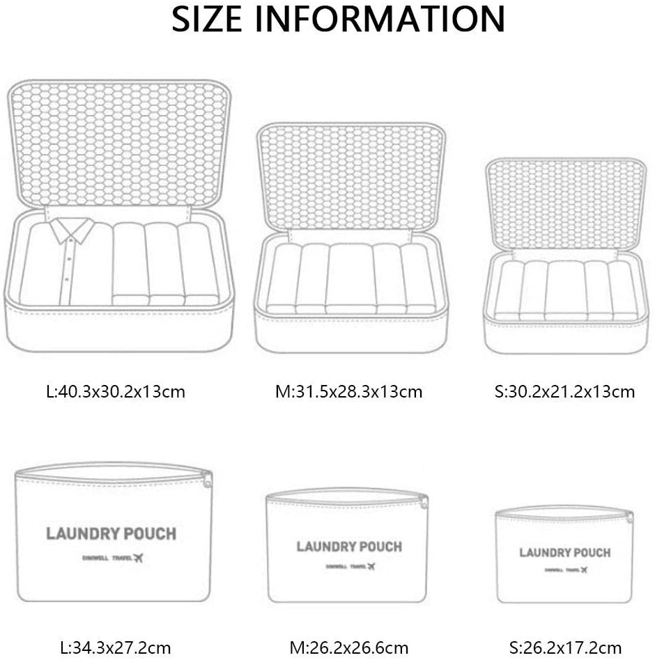 Vicloon Travel Luggage Organizers,Complete Set of Different Packing Cubes Waterproof Travel Storage Bags,Organisers Nylon Suitcases - Image 2