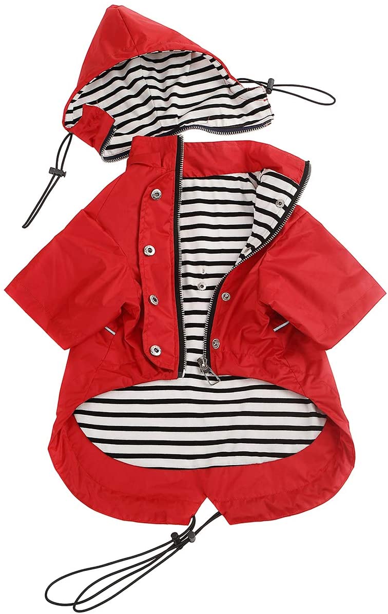 Morezi Dog Zip Up Dog Raincoat with Reflective, Rain/Water Resistant