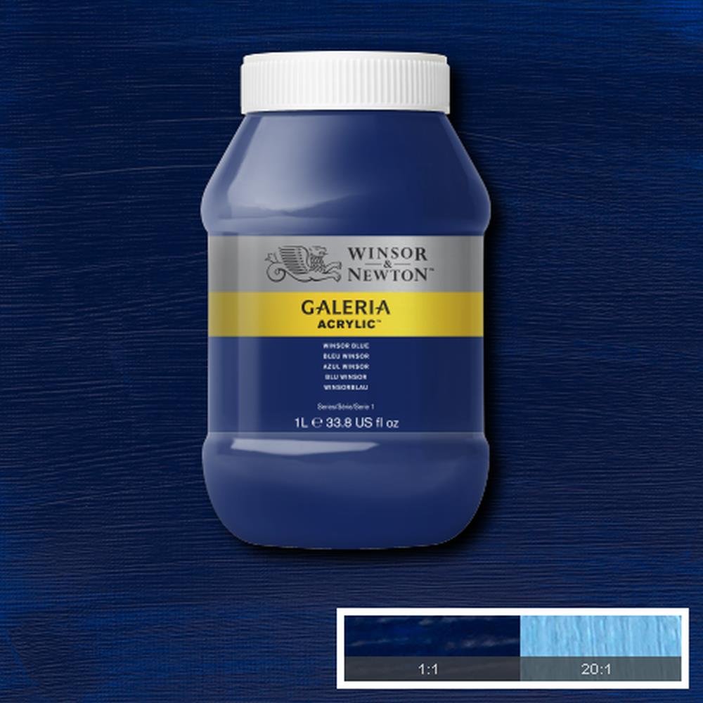Winsor & Newton Galeria Acrylic, Winsorblau, 1000ml - Acrylfarbe, Winsor Blue, 1 l (Pack of 1) - Image 2