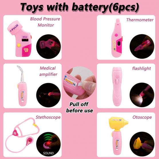 Gifts2U Doctor Set for Kid Girl Toy Doctor Kit 37 Pcs Pretend Play Toys Dentist Medical Role Play Educational Toy with Doctor Costume Playset for 3 4 5 Year Old Children - Image 4