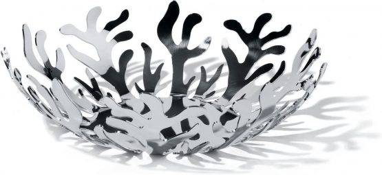 Alessi ESI01 / 29 Mediterraneo Fruit Holder in Stainless Steel Colored with Silver Epoxy Resin, Silver, 29 cm
