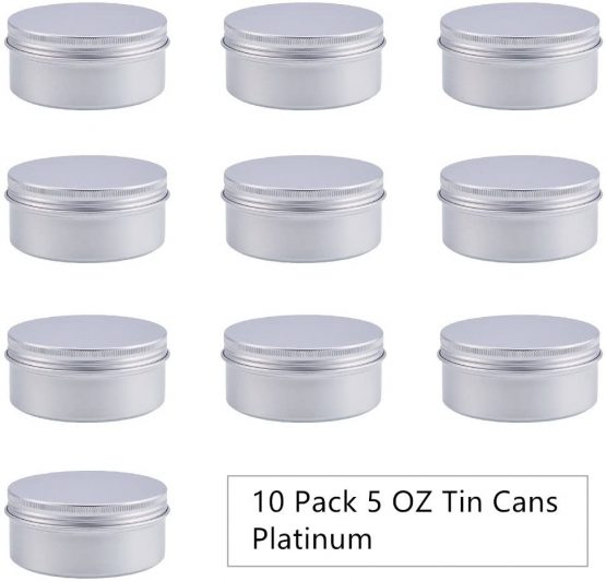 BENECREAT 10 Pcs 150ml Aluminum Tin Jars, Round Aluminum Tin Cans Cosmetic Containers with Screw Cap Lid for DIY Crafts Salve Candle Travel Storage-Platinum - Image 2