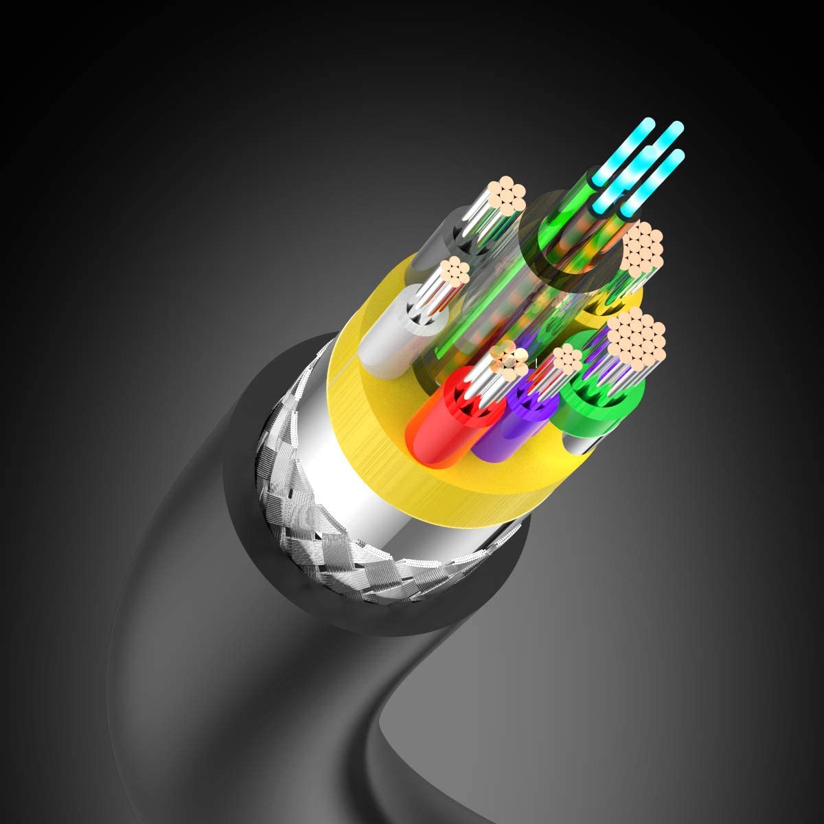 Fiber HDMI Cable 30M 4K60Hz, UGOMI Fiber Optic HDMI 2.0b Cable, Support