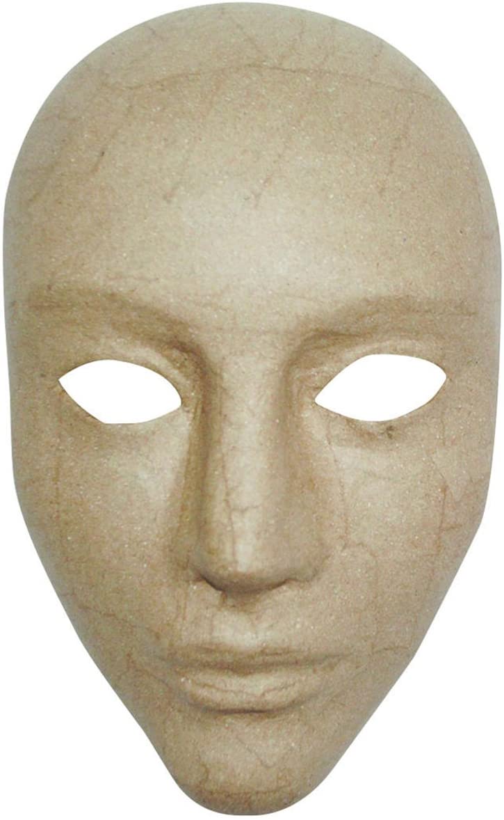 Décopatch Mache Face Mask, 17x11x24cm - Brown, 11 x 17 x 24 cm