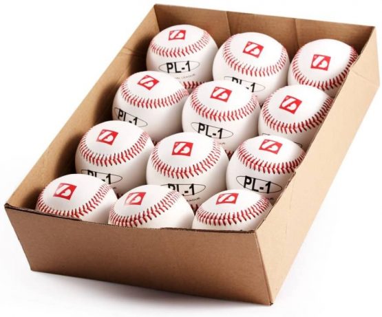 BARNETT PL-1 Elite match baseball ball size 9", 1 dozen, Balle de baseball, white