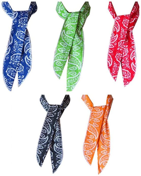 Novawo Pack of 5 Summer Instant Cooling Scarf Bandana Fast Cool Neck Wrap Ice Headband Random Colors Dispatched - Image 3
